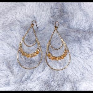 gold dangle earrings